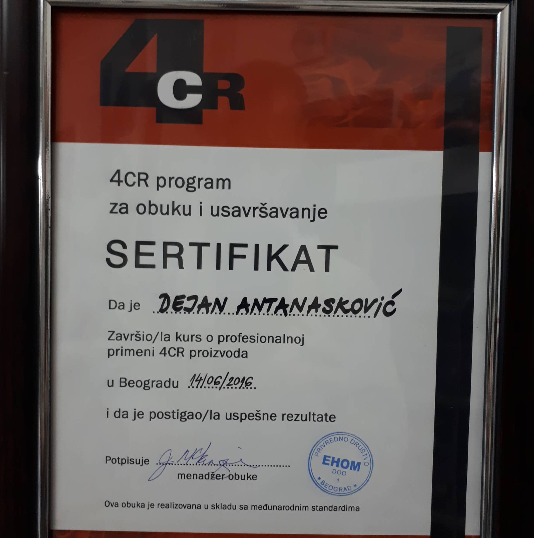 Auto Centar Deki sertifikat